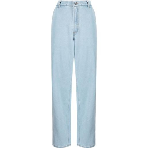 Henrik Vibskov pantaloni boyfriend a vita media - blu