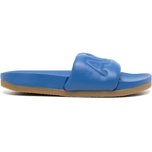 AMBUSH sandali slides con logo - blu