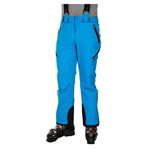 Trespass kristoff, pantaloni da sci impermeabili con bretelle rimovibili, cerniere alla caviglia, ghette e prese d'aria laterali uomo, arancione, xxs