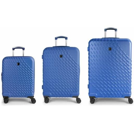 Gabol journey 4 ruote set di valigie 3 pezzi blu
