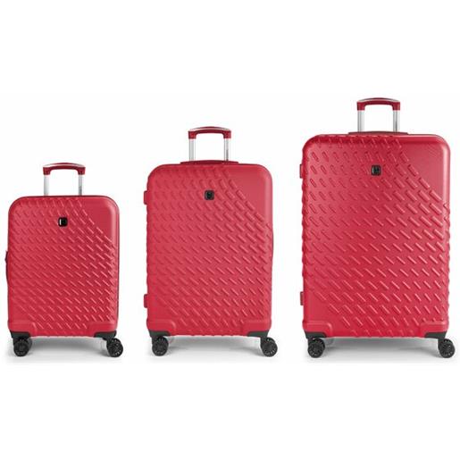 Gabol journey 4 ruote set di valigie 3 pezzi rosso