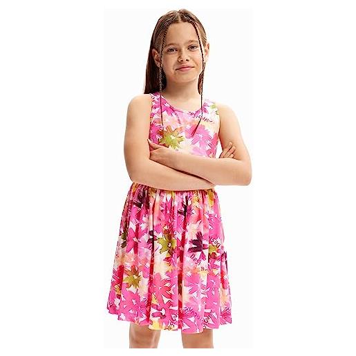 Desigual vest_ingrid 3033 rosa fluor dress, colore: rosso, 10 anni bambina