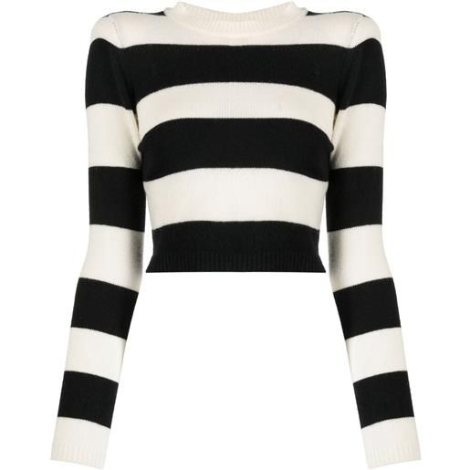Cynthia Rowley maglione girocollo a righe - nero