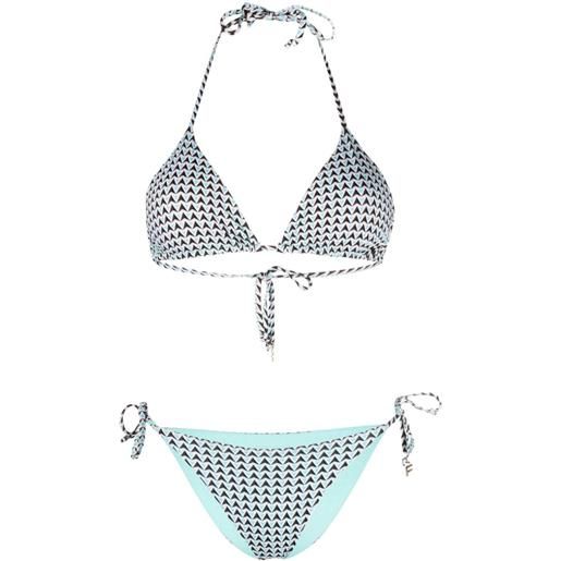 Fisico set bikini con stampa - blu