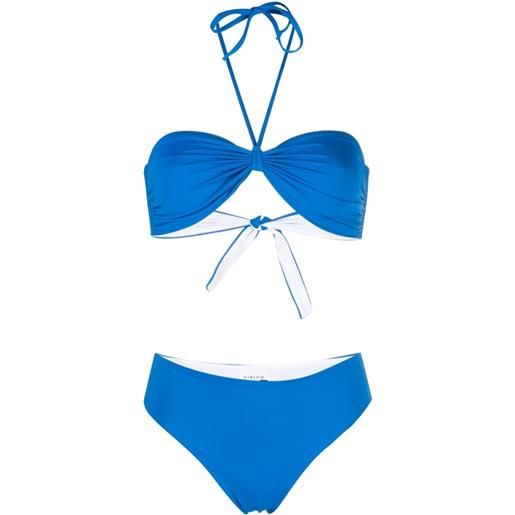 Fisico set bikini con ruches - blu