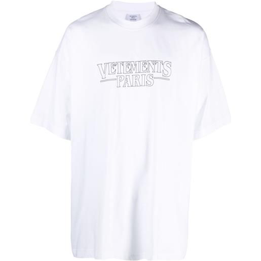 VETEMENTS t-shirt con stampa logo - bianco