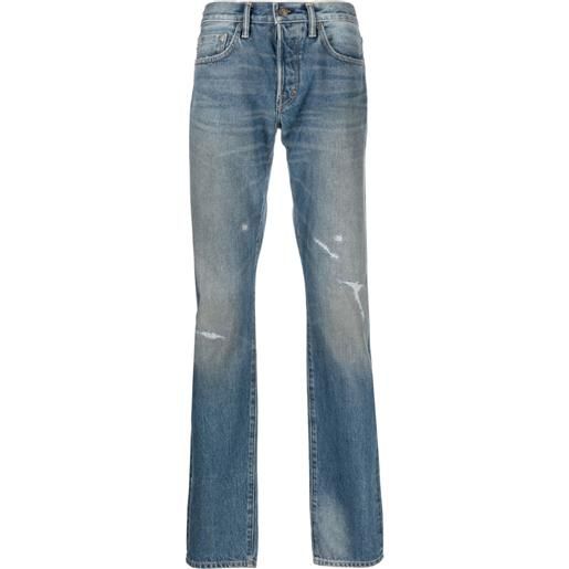 TOM FORD jeans con effetto vissuto - blu