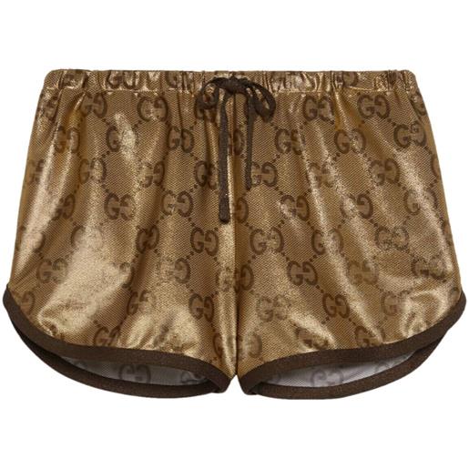 Gucci shorts con monogramma - oro