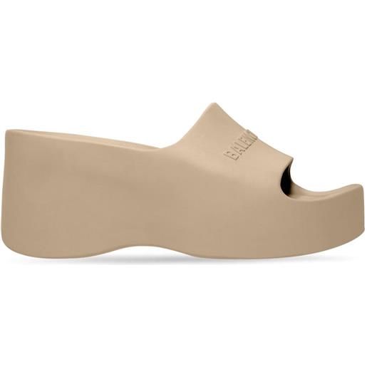 Balenciaga sandali slides chunky con plateau - toni neutri