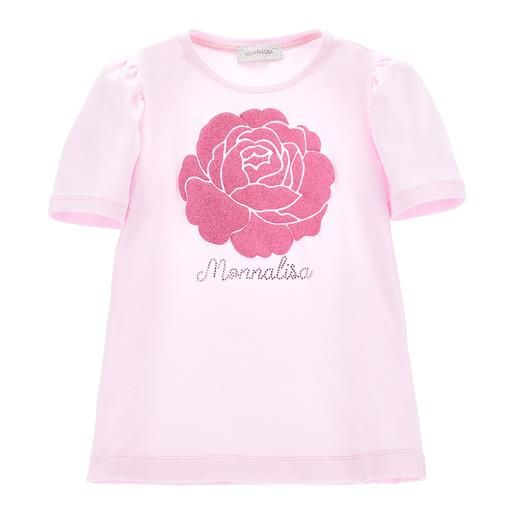 Monnalisa t-shirt con rosa glitter