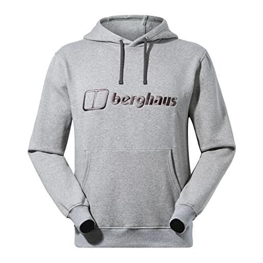 Berghaus - giacca in pile da uomo con logo, uomo, felpa con cappuccio, 4a001193ht6, grigio marl bci, l