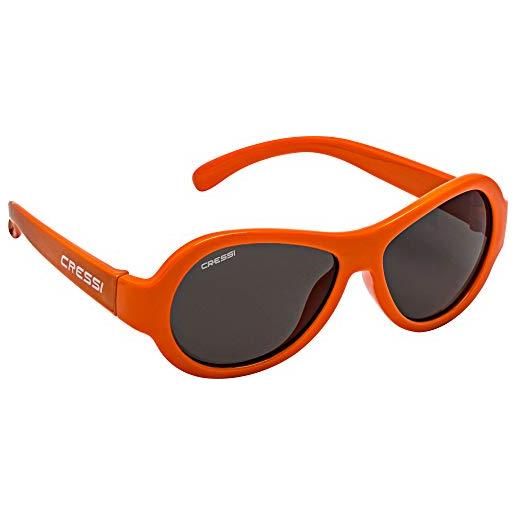 Cressi scooby kid's sunglasses, occhiali da sole unisex bambino, arancio/lenti fumè, 0-2 anni