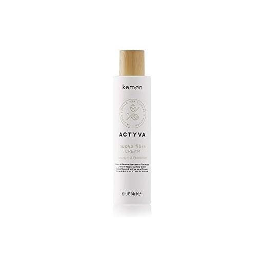 Kemon - actyva nuova fibra cream, crema trattamento ristrutturante per capelli sfibrati con amaranto e alga rossa, senza risciacquo - 150 ml