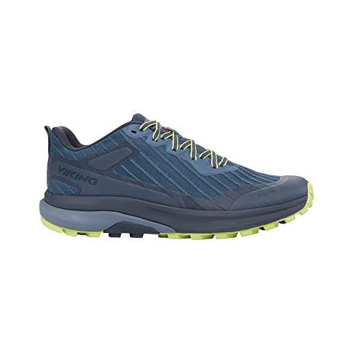 Viking anaconda trail low gtx m, scarpe da corsa trail, unisex - adulto, blue lime, 46 eu larga