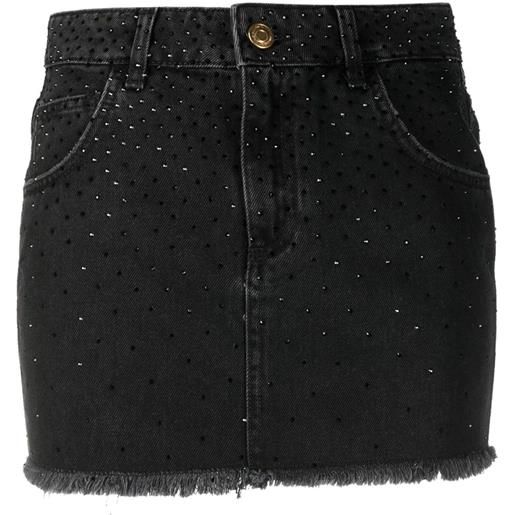 Blumarine gonna denim con strass - nero