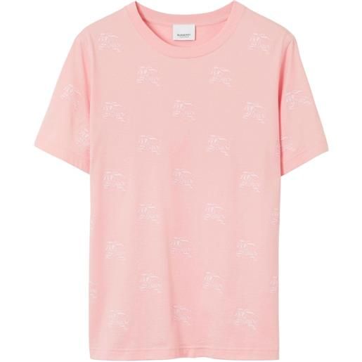 Burberry t-shirt girocollo equestrian knight - rosa