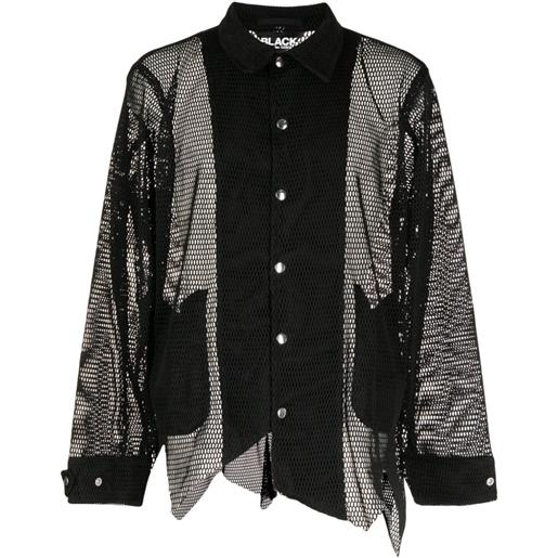 Black Comme Des Garçons giacca-camicia asimmetrica - nero