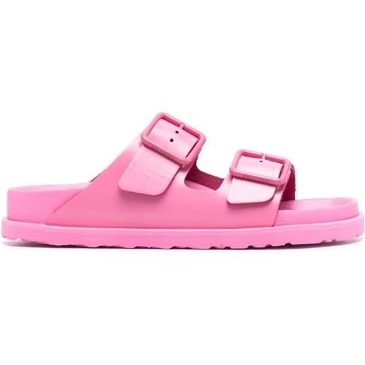 Birkenstock sandali slides con logo goffrato - rosa
