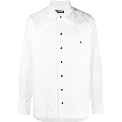 Dolce & Gabbana camicia con monogramma jacquard dg - bianco
