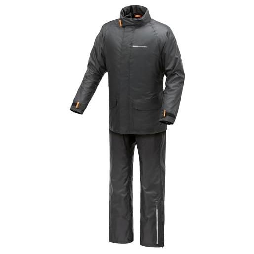 Tucano Urbano tuta antipioggia moto unisex diluvio day. Antipioggia donna compattabile. Kit antipioggia uomo. Set giacca e pantaloni impermeabile moto e scooter antivento. (nero, xl)