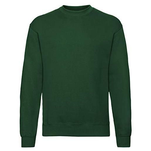 Fruit of the Loom set in sweat giacchetto sportivo, verde (ottle green 38), l uomo