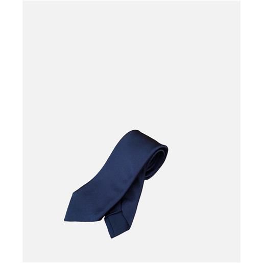Ulturale cravatta 00tie con taschino e cornetto, 100% seta jacquard, blu notte