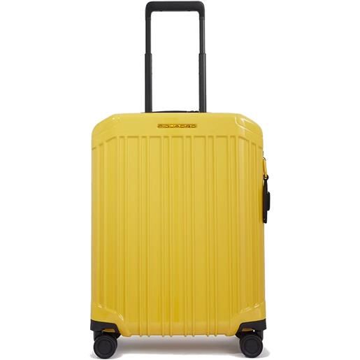 Piquadro pqlight valigia trolley cabina, ultraslim, 55 cm, tsa, giallo