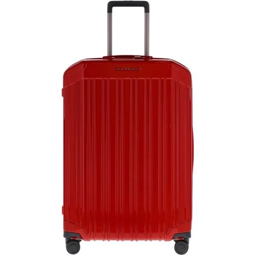 Piquadro pqlight valigia trolley medio, 4 ruote, 69 cm, tsa, rosso