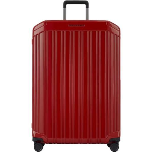 Piquadro pqlight valigia trolley grande, 4 ruote, 75 cm, tsa, rosso