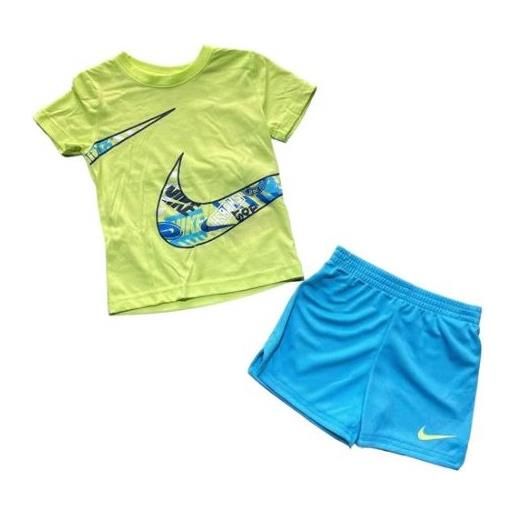 Nike junior b nk w air mesh set balt blu t-shirt+short lime/azz baby bimbo
