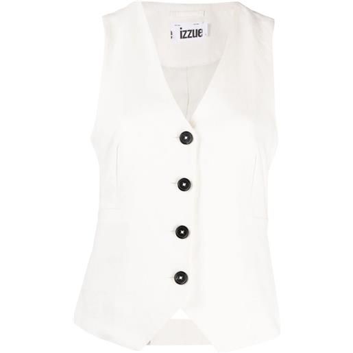 izzue gilet con cut-out - bianco