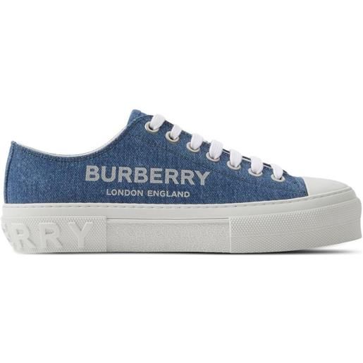 Burberry sneakers denim con stampa - blu