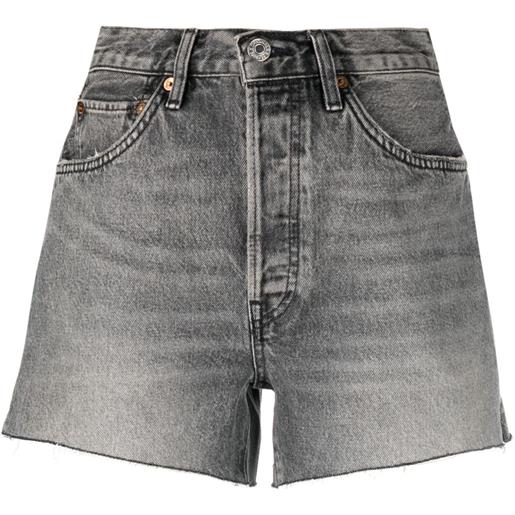 RE/DONE shorts denim a vita alta - grigio