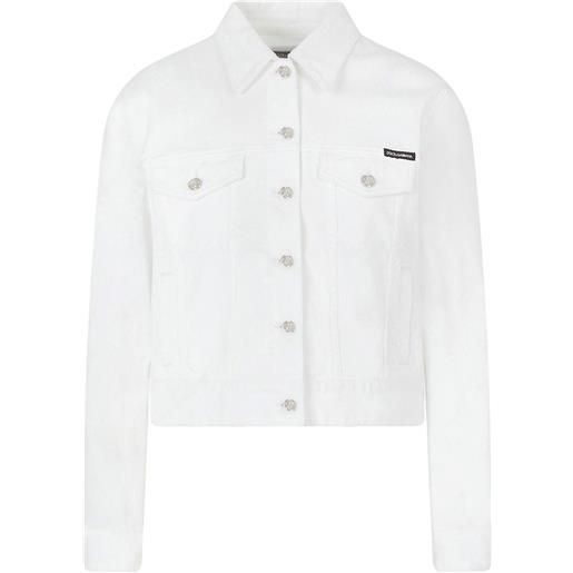 Dolce & Gabbana giacca denim con applicazione - bianco