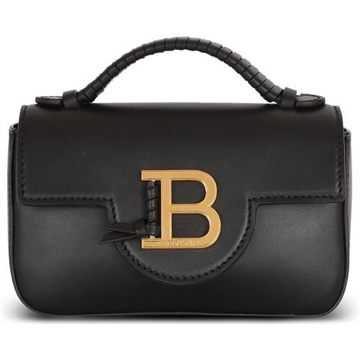 Balmain borsa mini bbuzz con placca logo - nero