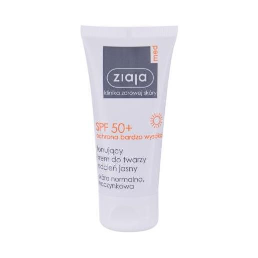 Ziaja Med protective tinted spf50+ crema solare 50 ml tonalità light per donna