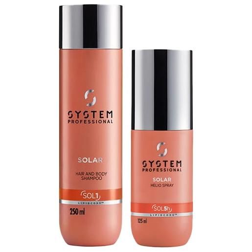 System Professional kit System Professional solar hair e body shampoo 250ml + helio spray 125ml