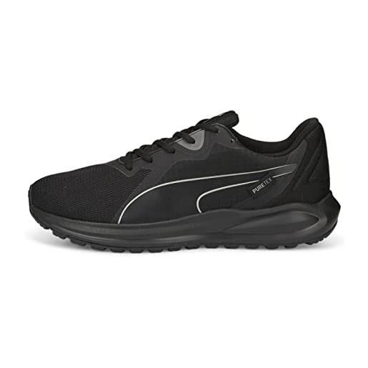 PUMA twitch runner ptx, scarpe per jogging su strada unisex-adulto, nero black, bianco white, 40 eu