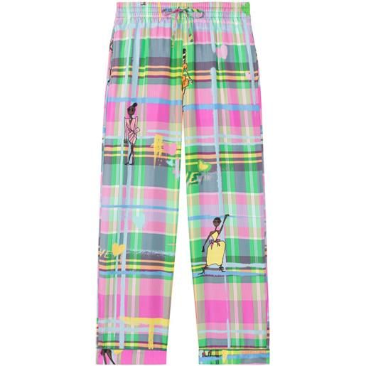 AZ FACTORY pantaloni stile pigiama chromatic love - verde