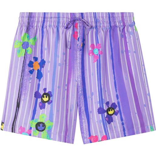 AZ FACTORY shorts a fiori - viola