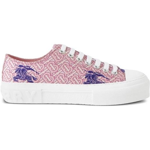 Burberry sneakers con monogramma ekd - rosa