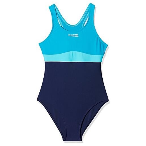 Aqua Speed aqua-speed emily - costume da bagno da bambina, ragazza, 5908217641137, navy/turquoise/light turquoise, size 158