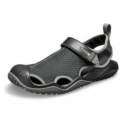 Crocs Crocs m swiftwater mesh deck sandal uomo sandali da atletica, sandlai sportivi, nero (black 205289-001), 39/40 eu