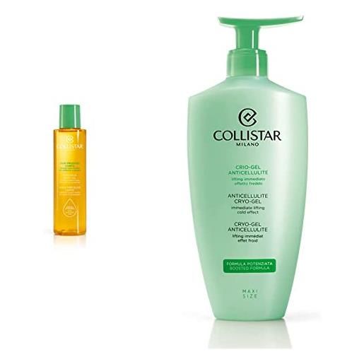 Collistar olio prezioso corpo, rassoda, nutre, tonifica e stimola la microcircolazione, 150ml & crio-gel anticellulite, crema corpo lifting ad effetto freddo, 400 ml