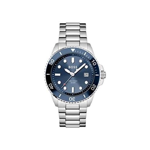 BOSS orologio analogico al quarzo da uomo collezione ace con cinturino in acciaio inossidabile o silicone light blue