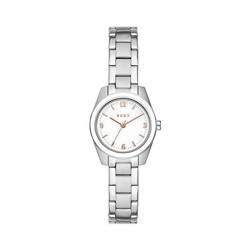 DKNY orologio da donna soho, movimento a tre lancette, cassa in acciaio inossidabile argentato da 26 mm con bracciale in acciaio inossidabile, ny6600