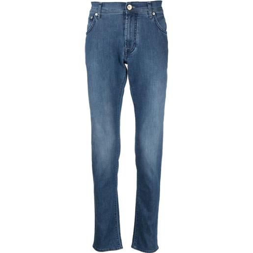 Corneliani jeans slim a vita bassa - blu