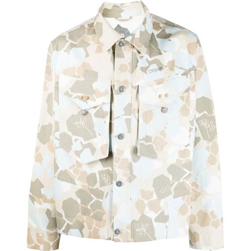 OBJECTS IV LIFE giacca denim con stampa camouflage - toni neutri