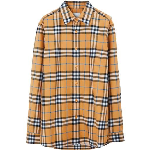Burberry camicia con motivo vintage check - arancione