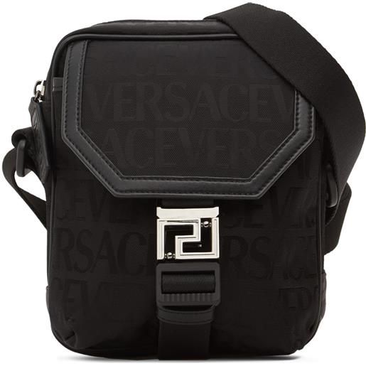 VERSACE borsa messenger in nylon jacquard